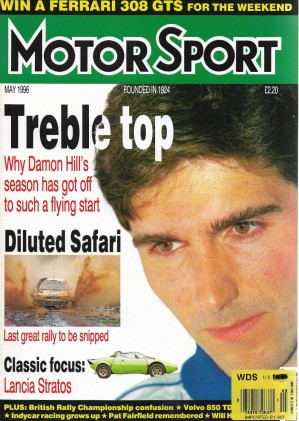 MOTOR SPORT 1996 MAY - STRATOS, E-TYPE LIGHTWEIGHT, PAT FAIRFIELD, CLYNO